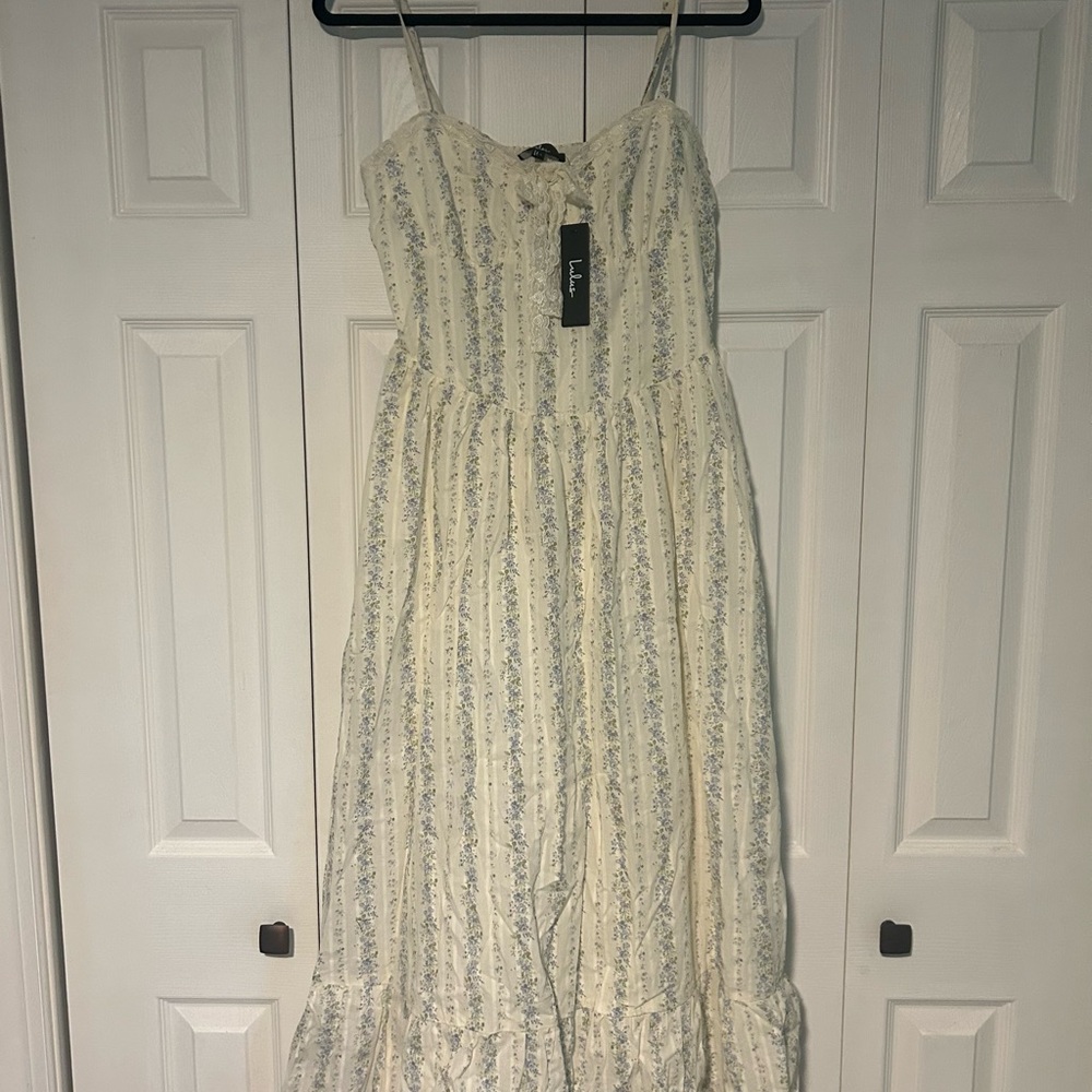 Floral Cream Midi Dress